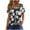 Multicolor, variant on MIUOWANP Women's Summer Tops Plus Size Short Sleeved Pleated Fashionable Square Neck Printed T-shirt Blue M