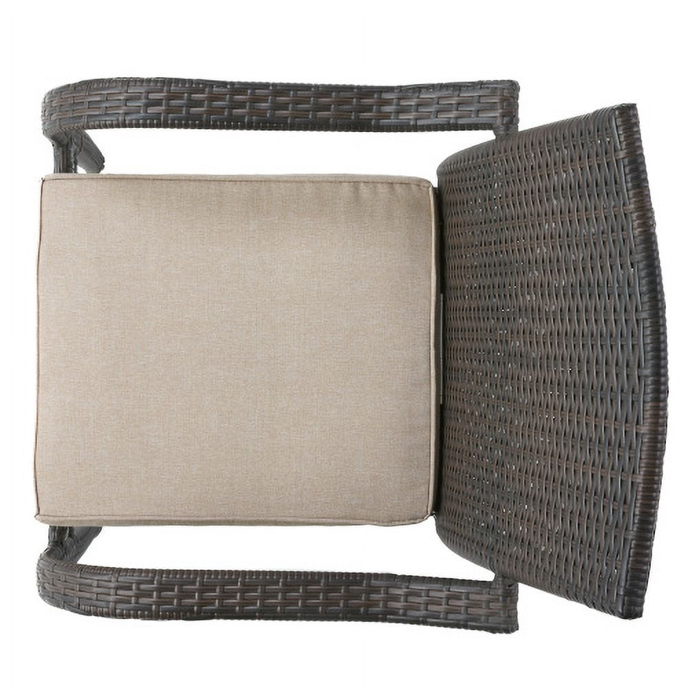 Chairs Set of 4, Outdoor Stackable Patio Dining Chairs with Cushions for Garden, Brown