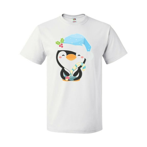 Inktastic Cute Christmas Penguin in Blue Hat T-Shirt