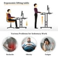 thumbnail image 5 of Small Standing Desk with Wheels, Mobile Stand Up Desk, Portable Standing Table on Wheels for Walking Pad, Rolling Computer Desk Adjustable Height, Tall Table, 5 of 5