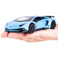 thumbnail image 5 of Modelo de coche Aventador LP700-4 a escala 1/36, coche de juguete de aleación de zinc para niños, vehículo extraíble para niños pequeños, regalo para niños y niñas (azul), 5 of 5