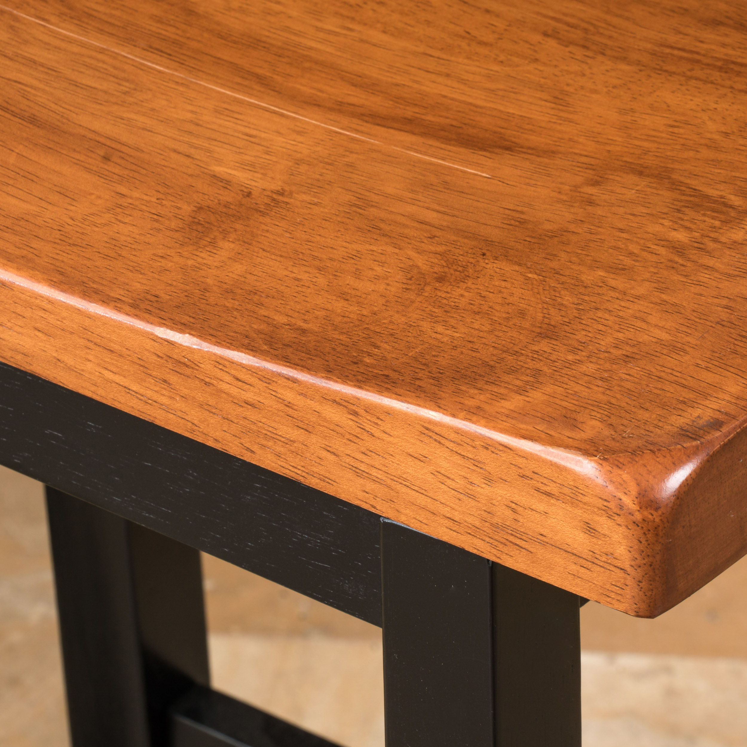 Noble House Bransen 24in Walnut/Black Saddle Stool (Set of 2)