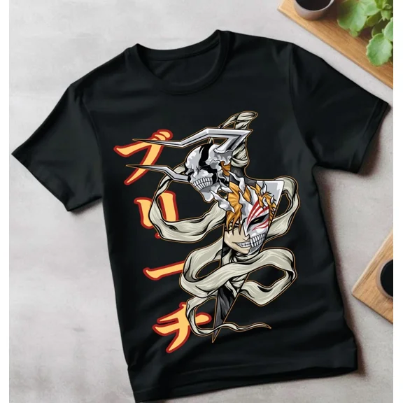 Bleach Ichigo Kurosaki T-shirt Manga Strip Horror Anime Gift Shirt Tee gift