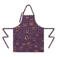 thumbnail image 2 of Hand Drawn Halloween Pumpkin Apron-Garden Aprons for Women with Pockets-Cotton Linen Waterproof Kitchen Cooking Gardening Aprons Adjustable for Kitchen,Cooking,BBQ and Salon 32"x27", 2 of 7