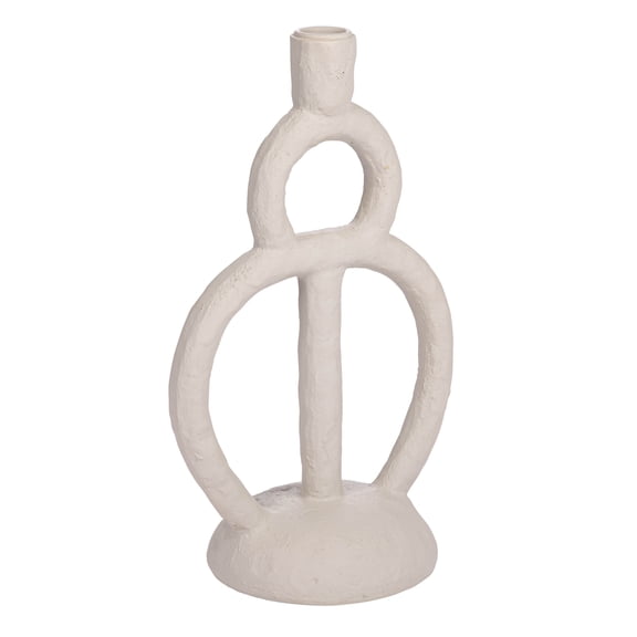 Bloomingville Modern Sculptural Taper Candle Holder, Ivory