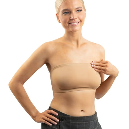 Undyfied Casual Women s Nude Strapless Bandeau Bra  1-Pack  Small