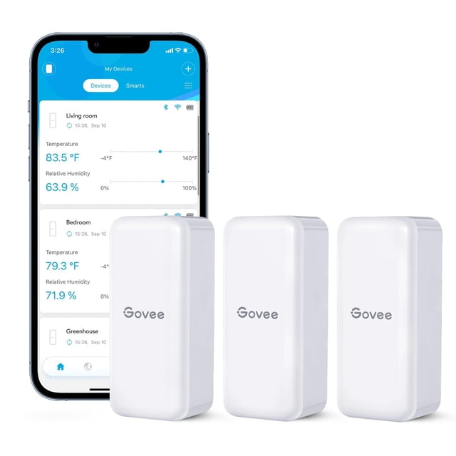 Termómetro higrómetro Govee H5100 Bluetooth, paquete de 3