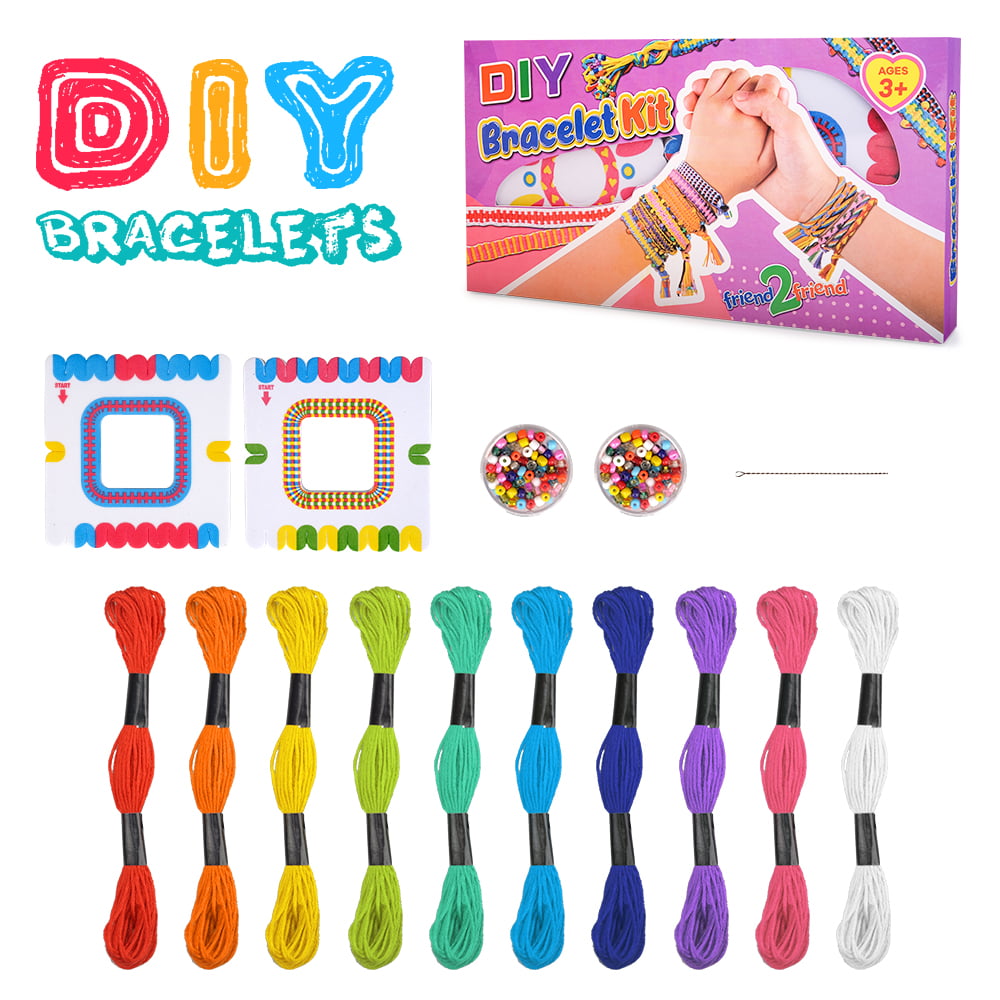  Exacher The Best Gift for Children-DIY Gorgeous Bracelet Set,  DIY Bracelet Making Kit for Girls, Kids Jewelry Rainbow Loom Bracelet  Making Kit，Bracelet Set for Girls Ages 8-12 (Color : Pink) 
