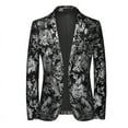 thumbnail image 3 of Traje casual de un solo botón para hombre, vestido de novia para novio joven, traje estampado de discoteca, top para hombre, 3 of 5