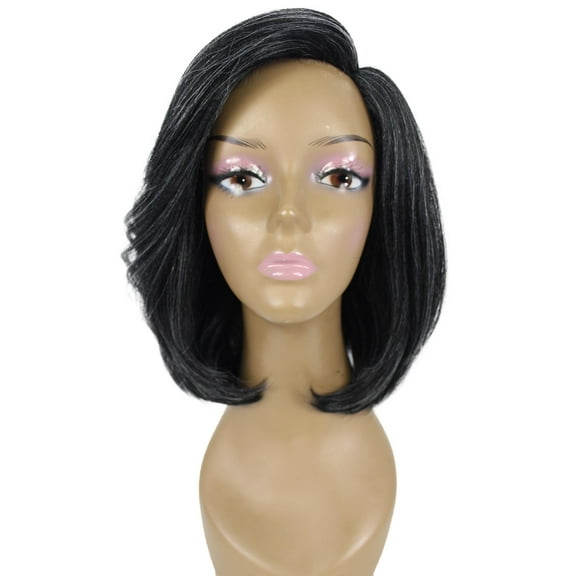 LUXLUXE Kennedy Straight Layer 12 in Long Full Wig Full Cap Wig, Heat Resistant Fibers, Multiple Shades of Natural, Dip Dyed, & Blended Colors