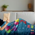 thumbnail image 3 of 25th Birthday Soft Flannel Fleece Throw Blanket, Surprise Party Theme Blue Backdrop Swirled Ribbons 25 Artwork Print, Cozy Plush for Indoor and Outdoor Use, 70" x 90", Multicolor, by Ambesonne, 3 of 5