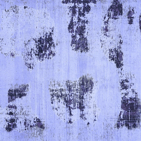 Ahgly Company Machine Washable Indoor Square Abstract Blue Modern Area Rugs, 4' Square