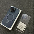 thumbnail image 1 of Metal Ring Stand Matte Magnetic Case for Magsafe IPhone 15 14 13 12 16 Pro Max Plus 15Pro i15 with Lens Protector Mac Safe Cover blue For iPhone 13Pro Max, 1 of 6