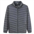 thumbnail image 3 of Men's Solid Color Diagonal Striped Stand Collar Cotton Jacket, 3 of 3