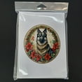 thumbnail image 3 of Norwegian Elkhound Christmas Flowers Greeting Cards Pack of 8 7 in x 5 in, 3 of 3