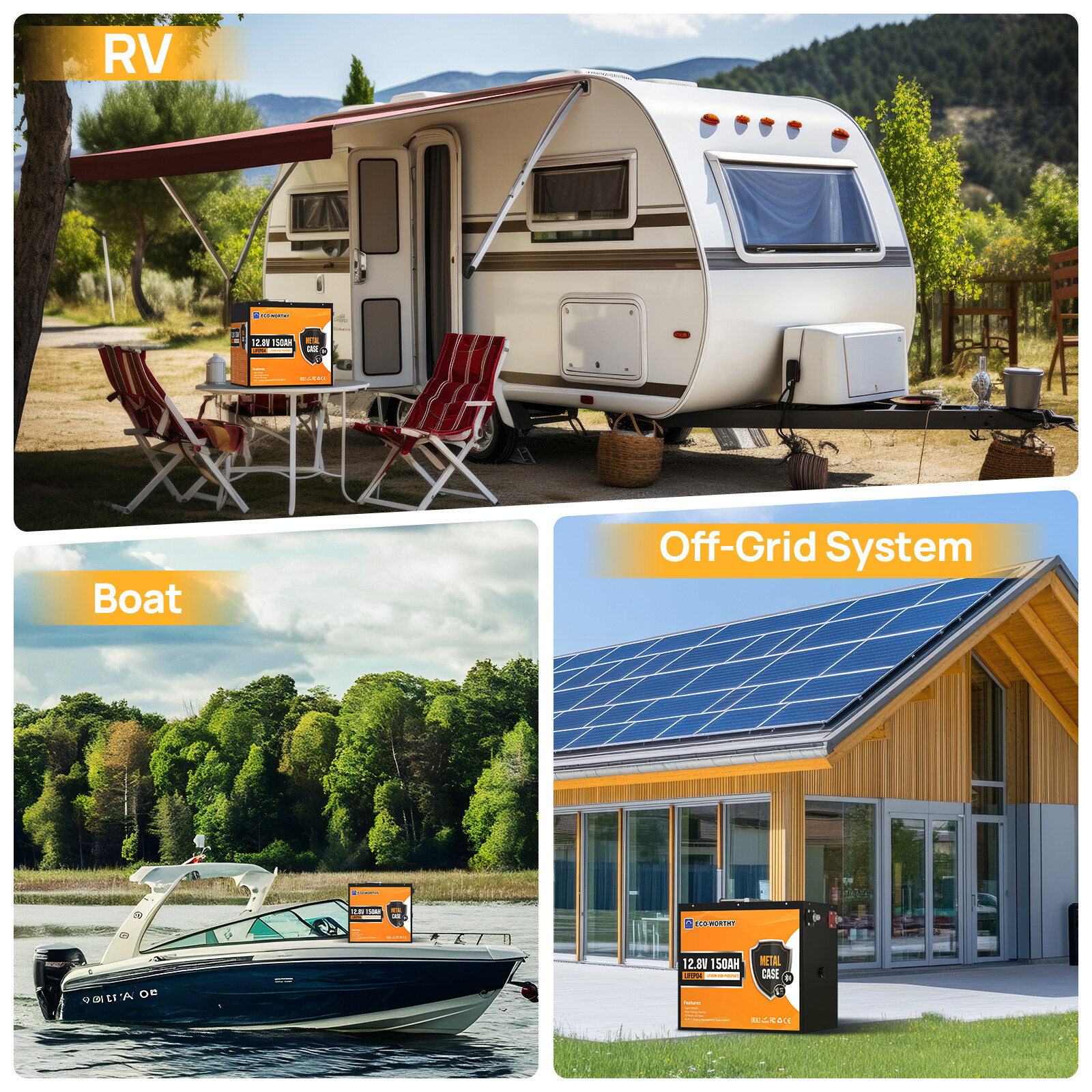 ECO-WORTHY 1920Wh 12V 150Ah LiFePO4 Lithium Battery Bluetooth For RV Home