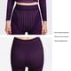 thumbnail image 3 of Jumpingount Calzoncillos largos para mujer, conjunto de ropa interior térmica de cuello medio alto a rayas, ropa interior elástica cálida para clima frío Ropa interior Azul Jumpingount AP013736-03, 3 of 6