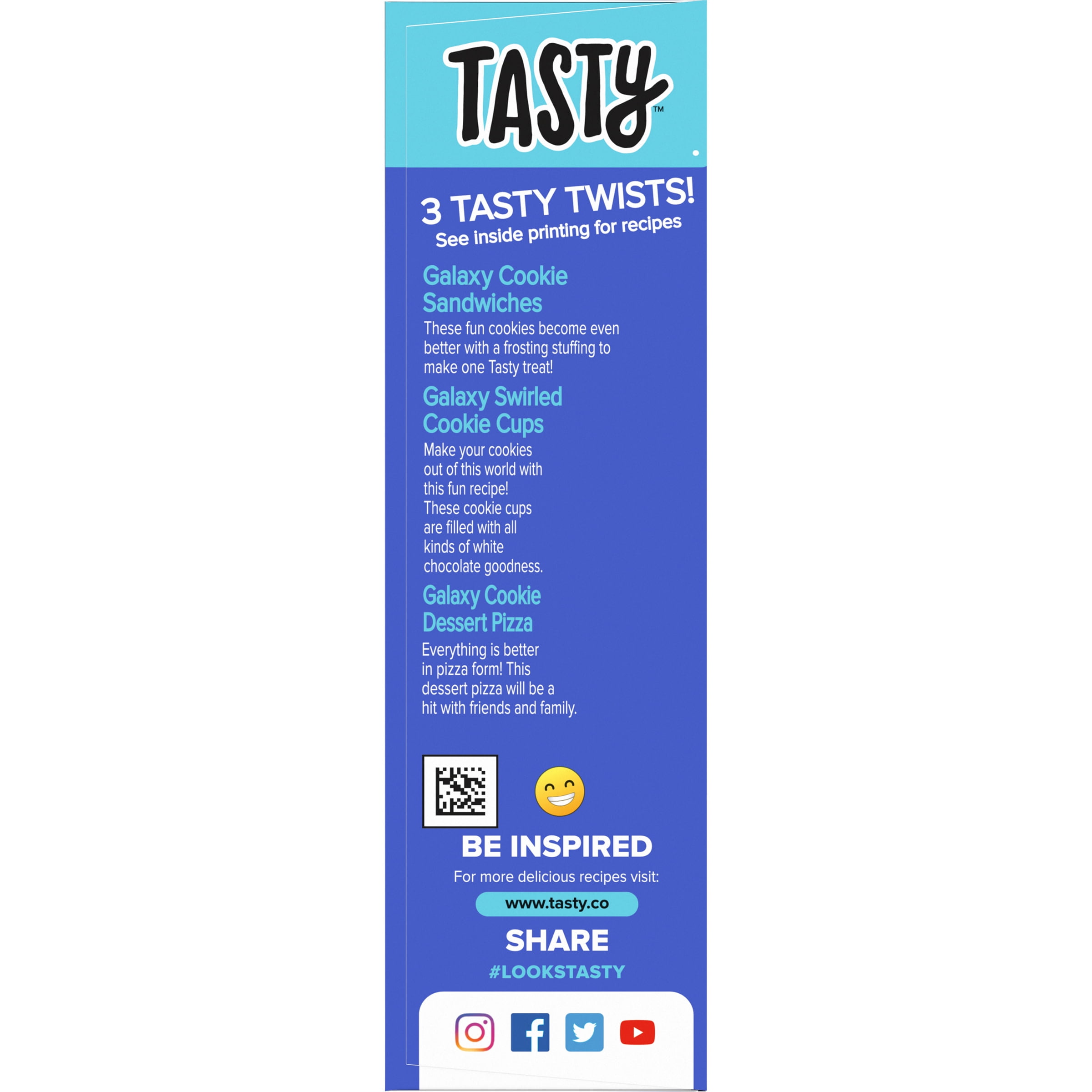 Tasty Galaxy Stuffed Cookies Dessert Kit with Blue & Purple Cookie Mixes, White Chocolate & Sprinkles, 14.9 oz Box