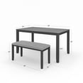 thumbnail image 4 of 6 Piece Solid Wood Upholstered Dining Room Set with Bench and Chairs, 4 of 7
