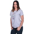 thumbnail image 2 of JH Design Group Women's Ford Mustang Classic Tri-Bar Pony Emblem T-Shirt Black Red Heather-Gray, 2 of 2