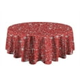 thumbnail image 5 of Red Christmas Gift and Snowflake Pattern Round Tablecloth 60"x60",Wrinkle Wipeable Table Cloth for Kitchen Dining Room Picnic Patio Party, 5 of 6