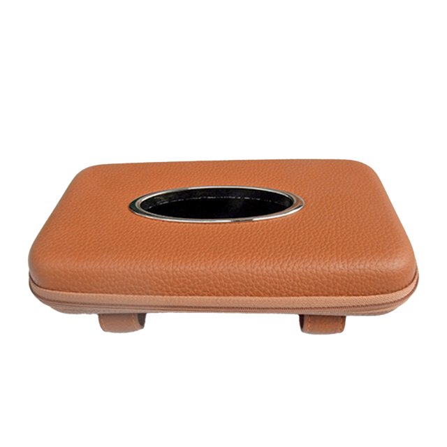 Soporte para pañuelos de coche, contenedor de cuero decorativo, visera, caja colgante para vehículo y automóvil