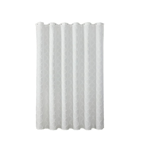 Waterproof Shower Curtain, Polyester Fabric Bathroom Curtain with Hooks, Standard Size Hotel Style Cut Flower Design for Bath Tub(A)