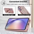 thumbnail image 4 of Tianyeda Crossbody Wallet Phone Case for Samsung Galaxy A17/A26， PU Leather Case Back with Card Slot Magnetic Clasp Kickstand wrist holder RosePink, 4 of 5