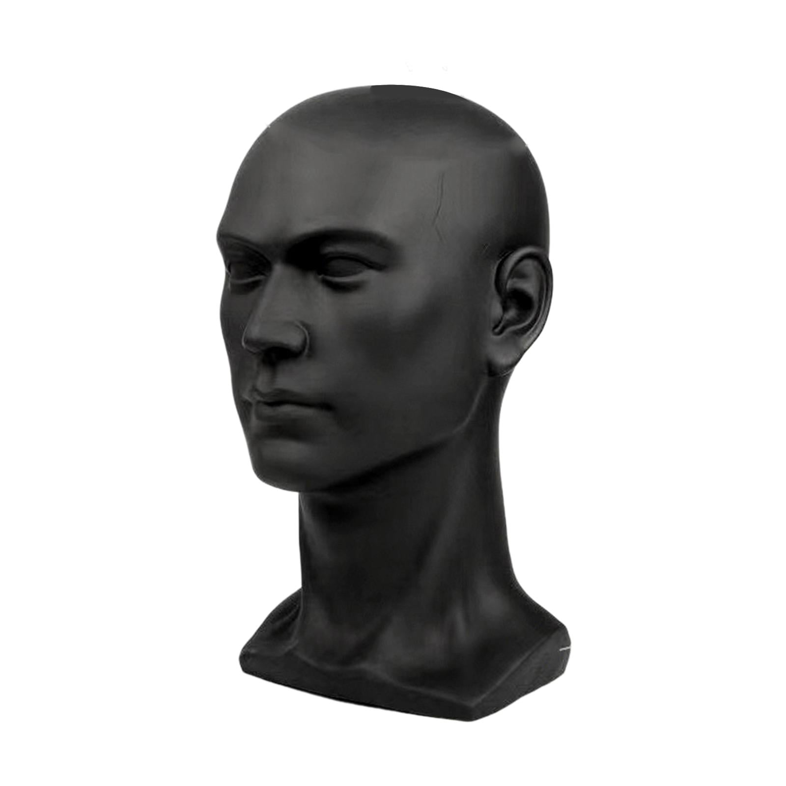 Serenable Male Mannequin Head Freestanding Stand for Making Market Barber Shop Matt Black