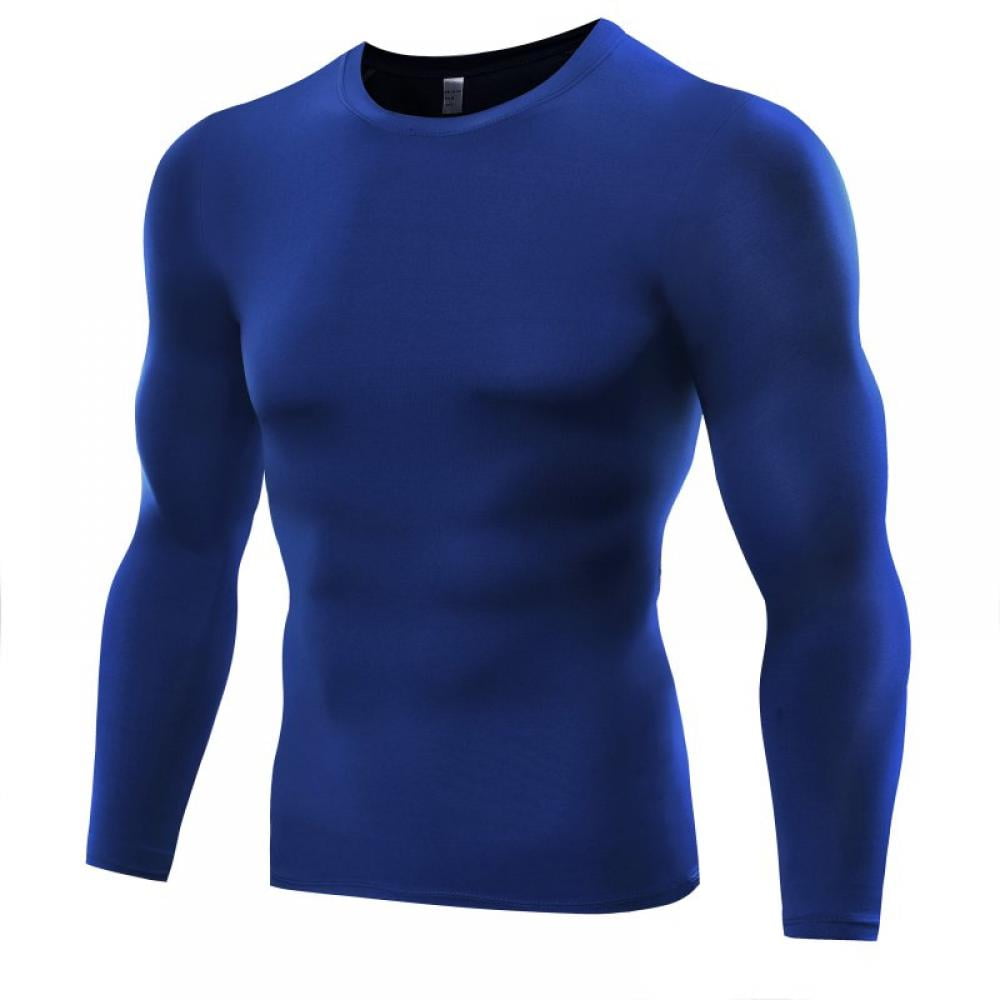 Details about   Mens Compression Plain Base Layer Top Long Sleeve Thermal Gym Sports Shirt Top 