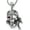 A-Metal Color: Silver, variant on Mens Steel Viking Pirate Skull Pendant Necklace with Cubic Zirconia and Wheat Chain