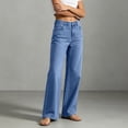 thumbnail image 6 of Women's Jeans High Rise Straight Leg Denim Pants with Pockets Casual Loose Trousers for Work and Daily Wear, 6 of 7