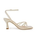 thumbnail image 3 of Women  Square Toe Kitten Heel Sandals   Ankle Strap Buckle Closure, Open Back Design, Open Toe Summer Dress Sandals, 3 of 4