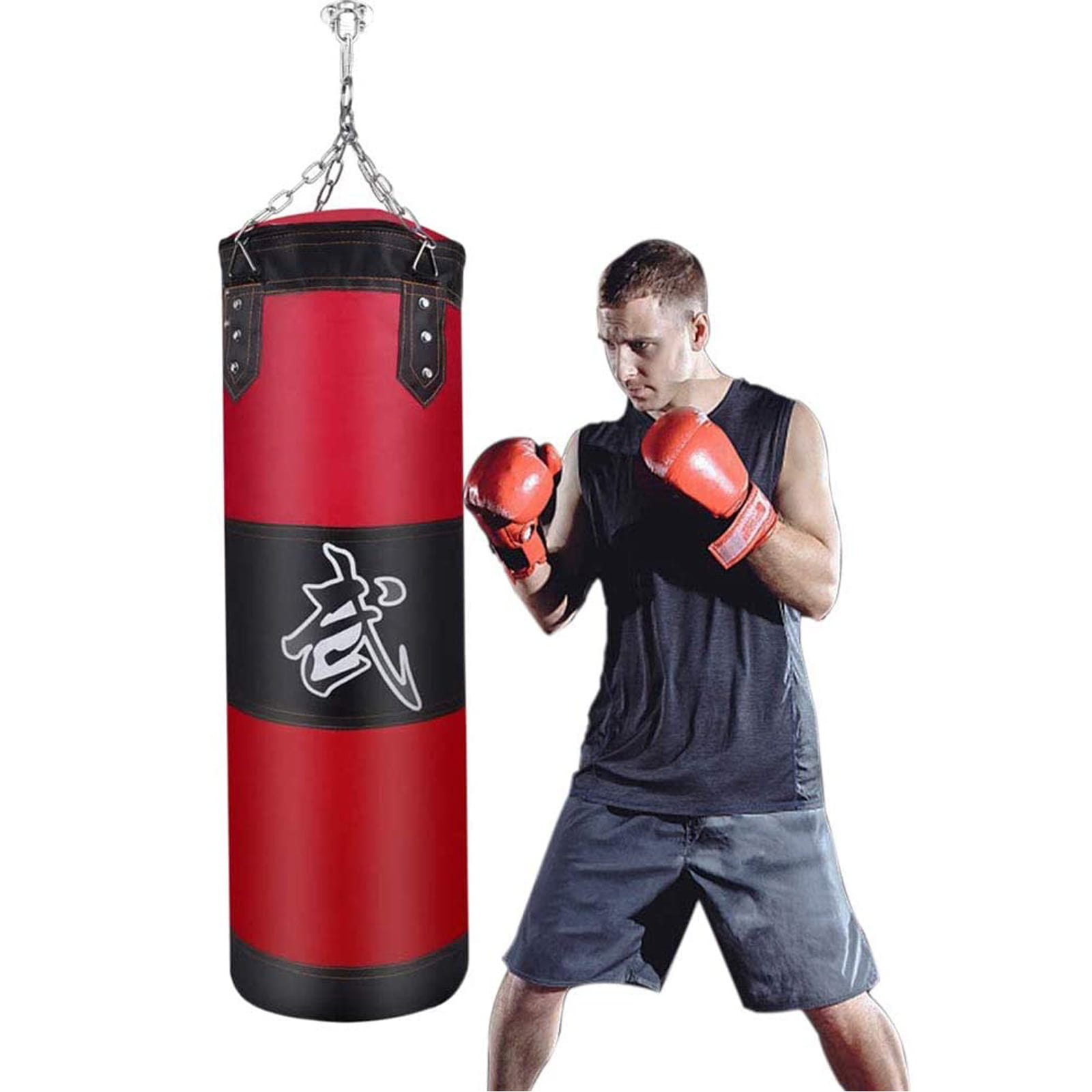 Boxing Kicking Punching Sandbag Fight Training Gloves Empty Bag Set 