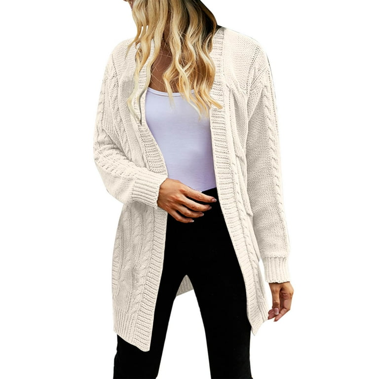 Womens Winter Coat Long Women Fashion Loose Long Solid Color Twist