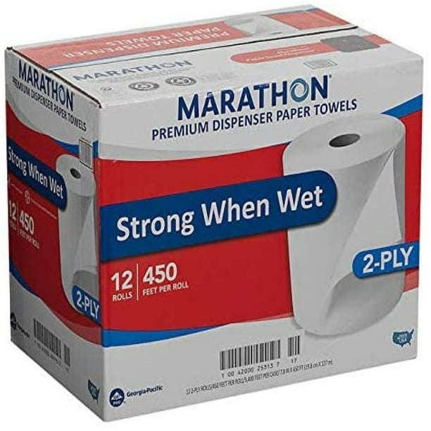 Marathon 2Ply Household Dispenser Paper Towel Rolls 12Count (450 ft