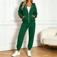thumbnail image 2 of vdgthytj Sweatsuits Women 2 Piece Outfit Full Zip Drawstring Hooded Jackets Jogger Pants Fall Winter Casual Athletic Sets(Large,Green), 2 of 7