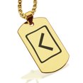 thumbnail image 1 of Stainless Steel Elder Futhark Kenaz Rune Dog Tag Pendant Necklace, 1 of 3