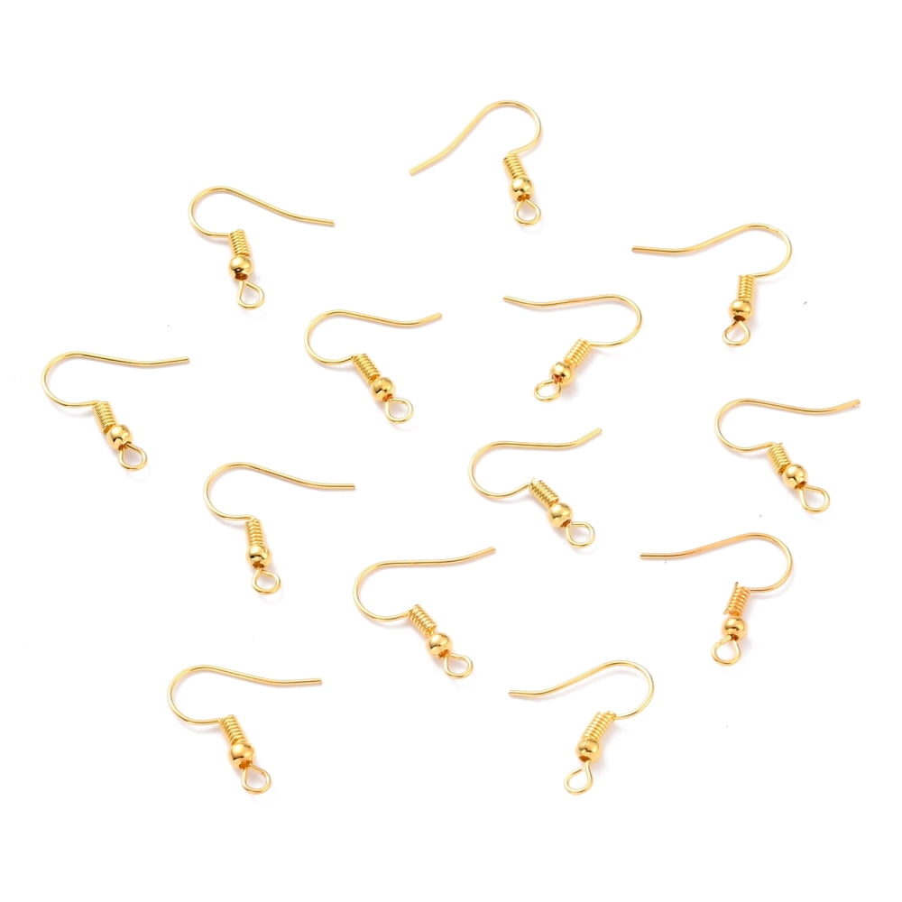 5000pcs Iron Earring Hooks Ear Wire with Horizontal Loop Cadmium Free & Nickel Free & Lead Free Golden 17~19x0.8mm Hole: 2mm 22 Gauge Pin: 0.6mm