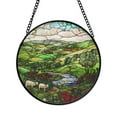 thumbnail image 4 of Scenic Countryside With Sheep Stained Glass Suncatcher, Nature Inspired Window Hanging Decor, 4 of 6