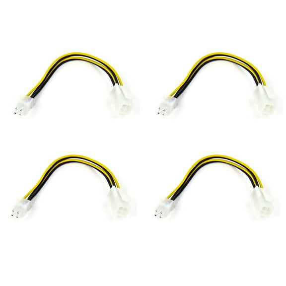 4PCS 20cm 4Pin Power ATX 4 Pin Male to Female PC CPU Power Supply Extension Cable 4Pin Connector Adapter for Motherboard