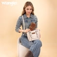 thumbnail image 4 of Wrangler Women's RFID Bifold Wallet - Large Western Tooling Flower Design, Card Case & Cash Organizer, Stylish Travel Clutch for Ladies, Brown, 4 of 7