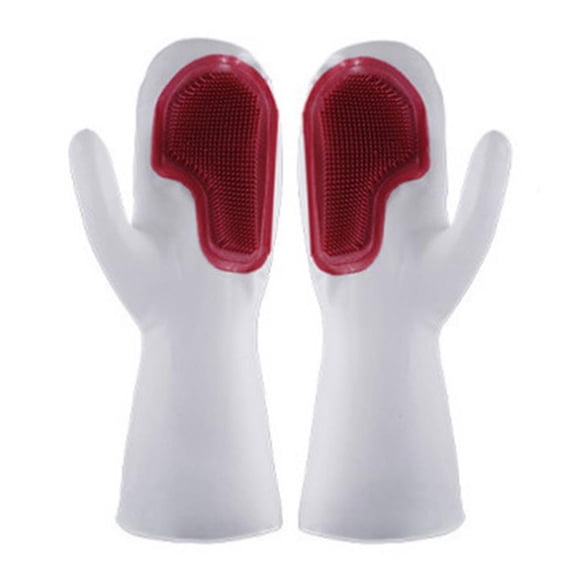Injueey Guante de silicona reutilizable para lavar platos con cepillo de limpieza Guante de de limpieza de cocina Almacenamiento y organización del hogar Injueey HA023264-00