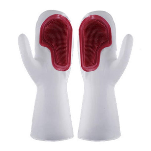 Injueey Guante de silicona reutilizable para lavar platos con cepillo de limpieza Guante de de limpieza de cocina Almacenamiento y organización del hogar Injueey HA023264-00