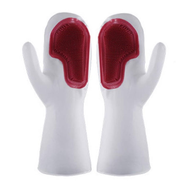 Wosthever Guante de silicona reutilizable para lavar platos con cepillo de limpieza Guante de de limpieza de cocina Almacenamiento y organización del hogar Wosthever HA023264-00