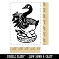 thumbnail image 2 of Goose Laying Eggs Rectangle Rubber Stamp Stamping Scrapbooking Crafting - Small 1.7in, 2 of 7