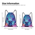 thumbnail image 2 of Pofeuu Stitch for Water-Resistant 210D Drawstring Bag Compact Foldable Design Gym Yoga Travel Essentials Lightweight Carryall-Medium, 2 of 6