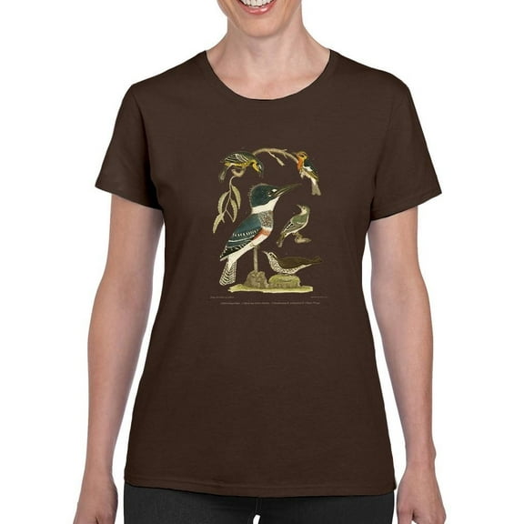 Antique Kingfisher T-Shirt Women -Alexander Wilson Designs, Female Small
