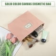 thumbnail image 2 of Unique Bargains Canvas Cosmetic Bag Canvas Zipper Makeup Pouch Bag Travel Make Up Bag Pink, 2 of 7