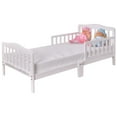 thumbnail image 6 of Zimtown Toddler Bed, Wood Kids Bedframe Children Classic Sleeping Bedroom Furniture w/Safety Rail Fence (White), 6 of 13